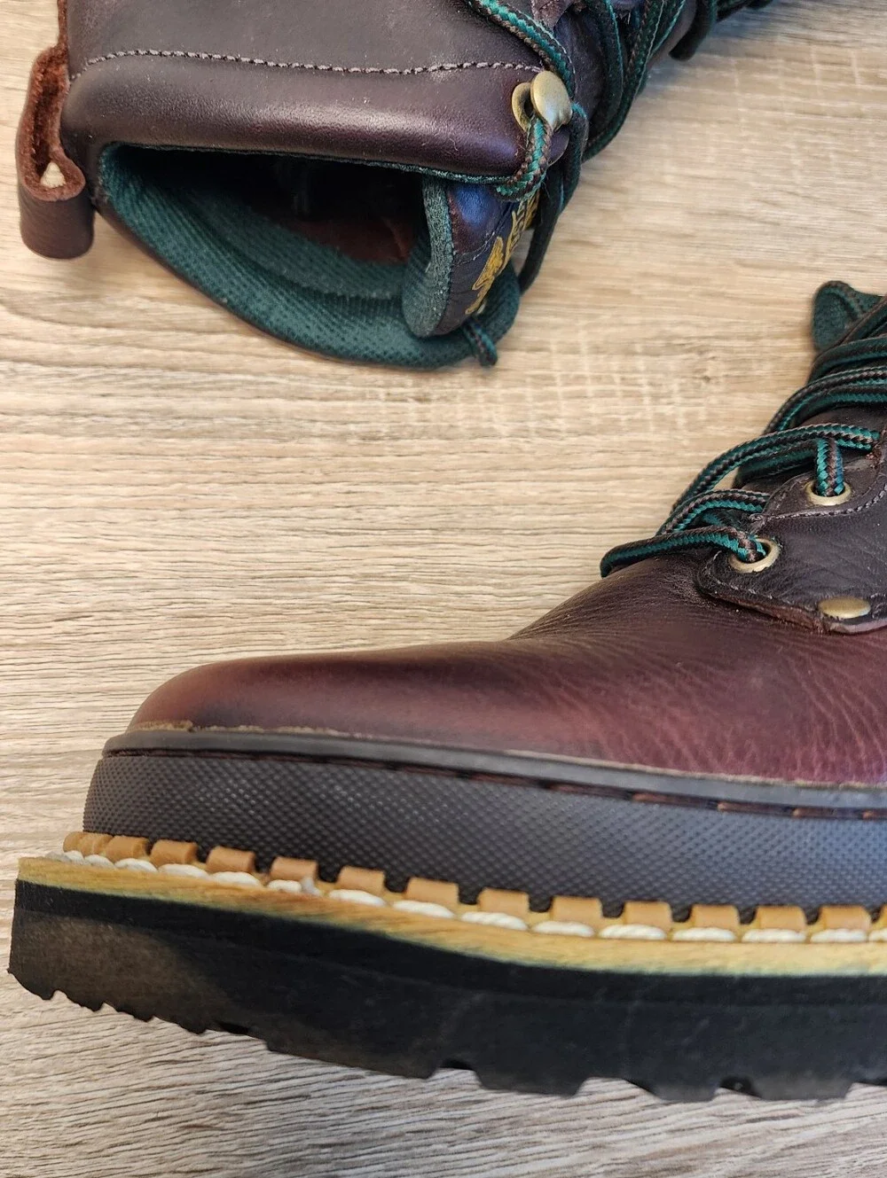 GEORGIA BOOT Georgia Giant Brown Leather Lace Up 6